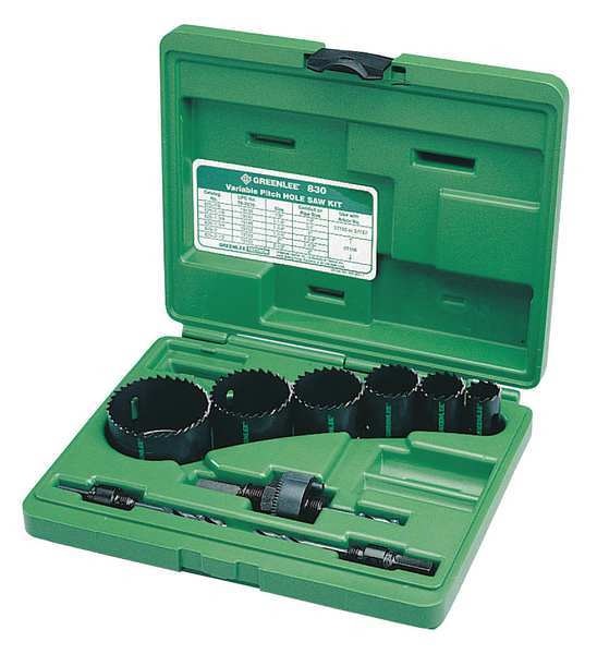 Hole Saw Kit, 2-1/2 in Dia, Variable Pitch