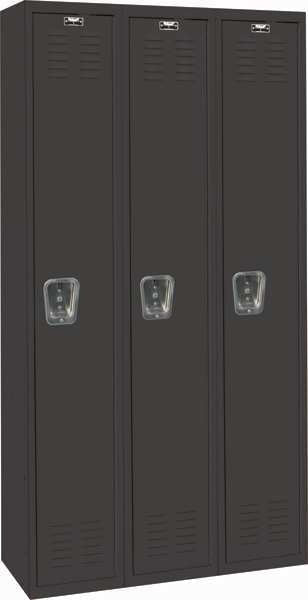 Wardrobe Locker,  36 in W,  18 in D,  72 in H,  (1) Tier,  (3) Wide,  Black