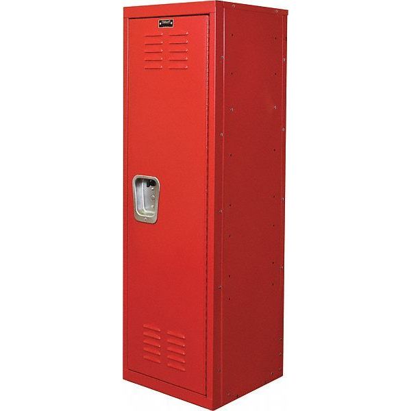 Wardrobe Locker,  15 in W,  15 in D,  48 in H,  (1) Tier,  (1) Wide,  Red
