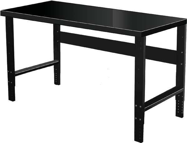 Bolted Heavy-Duty Adjustable Leg Work Benches,  Steel,  72" W,  34" Height,  4000 lb.,  Straight
