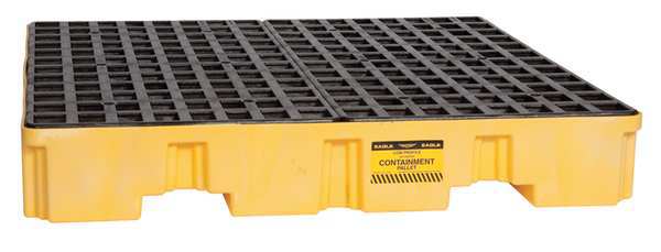 Drum Spill Containment Pallet,  66 gal Spill Capacity,  4 Drum,  8000 lb.,  Polyethylene