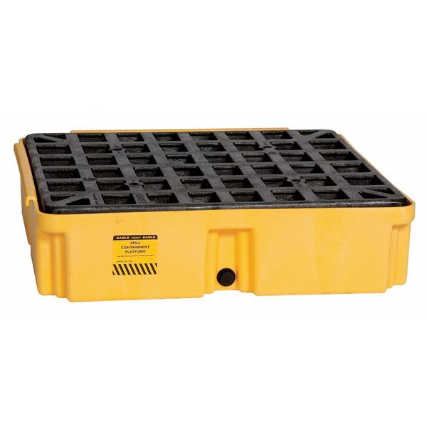 Drum Spill Containment Platform,  for (1) Drum,  15 Gallon Spill Capacity,  2000 lb Load Capacity