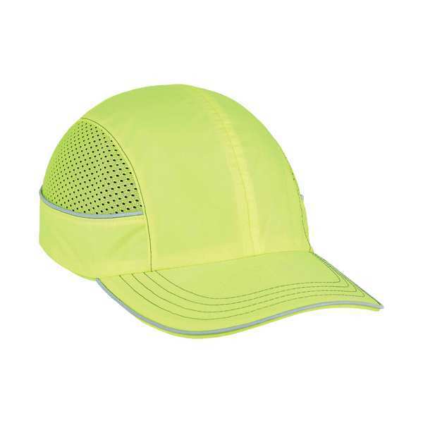 Vented Bump Cap, Long Brim, Hi-Vis Lime