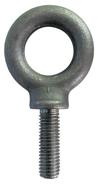 Machinery Eye Bolt With Shoulder,  5/8"-11,  2-1/2 in Shank,  1-3/8 in ID,  Steel,  Plain
