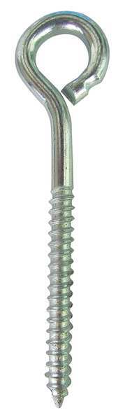 Eye Wood Screw Without Shoulder,  5/16"-18,  2-3/4 in Shank,  5/8 in ID,  Steel,  Zinc Plated,  10 PK