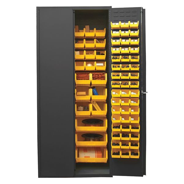 Heavy Duty Bin Cabinet,  36 in W,  84 in H,  24" D,  138 Bins