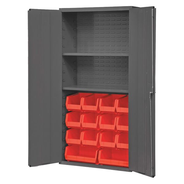 Extra-Heavy Duty Bin Cabinet,  36 in W,  72 in H,  18" D,  14 Bins