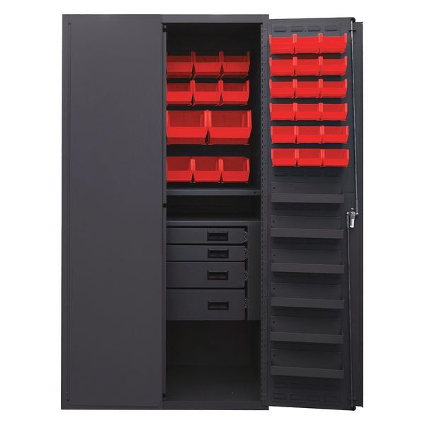 Extra-Heavy Duty Bin Cabinet,  36 in W,  72 in H,  24" D,  58 Bins