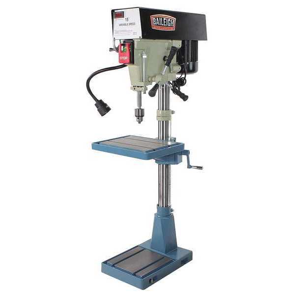 Drill Press,  Belt Drive,  1 hp,  110 V,  15 in Swing,  Variable Speed