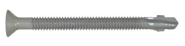 Self-Drilling Screw,  1/4" x 3 in,  Gray Spex Steel Flat Head Phillips Drive,  100 PK