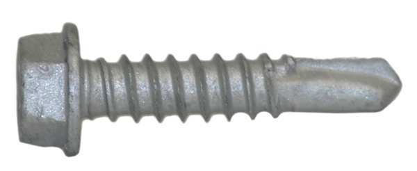 Self-Drilling Screw,  #12 x 1 in,  Climaseal Steel Hex Head External Hex Drive,  500 PK