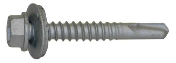 Self-Drilling Screw,  #12 x 1-1/2 in,  Climaseal Steel Hex Head Hex Drive,  250 PK