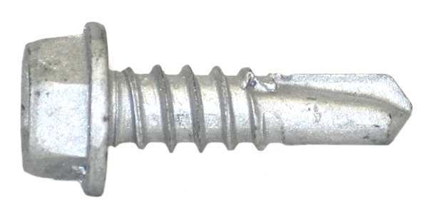 Self-Drilling Screw,  #12 x 3/4 in,  Climaseal Steel Hex Head External Hex Drive,  500 PK
