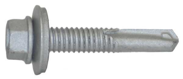 Self-Drilling Screw,  #12 x 1 1/2 in,  Climaseal Steel Hex Head External Hex Drive,  250 PK