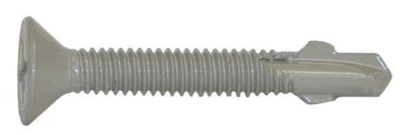 Self-Drilling Screw,  #12 x 1 5/8 in,  Climaseal Steel Flat Head Phillips Drive,  250 PK