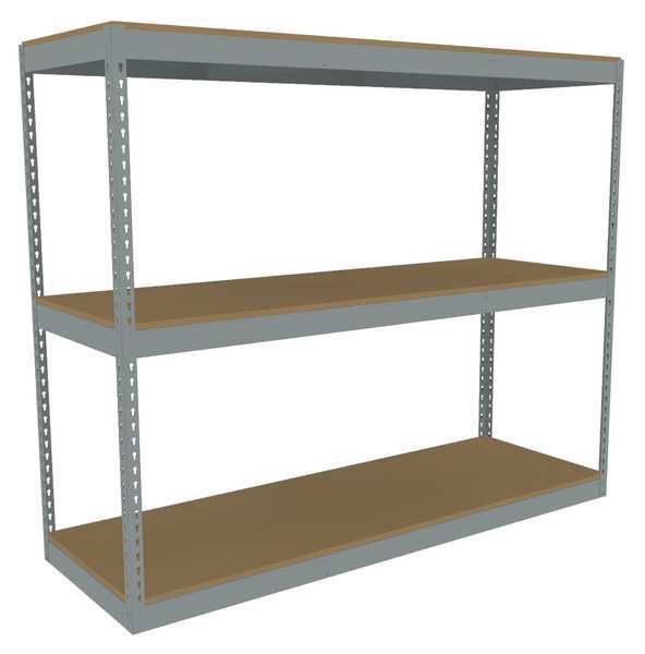 Boltless Shelving Unit,  24-5/8"D x 72-5/8"W x 60"H,  3 Shelves,  Steel