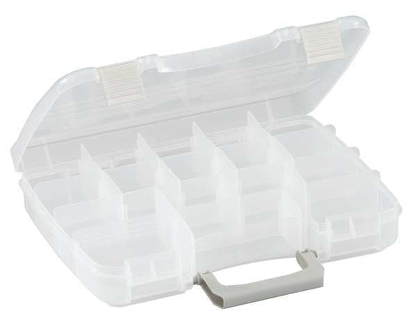 Adjustable Compartment Box with 5 to 17 compartments,  Plastic,  2 1/4 in H x 8-1/2 in W