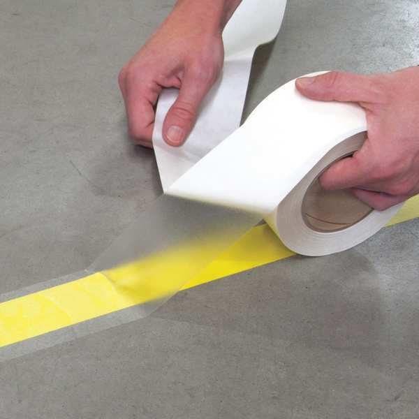 Floor Marking Tape, Roll, Clear, 5 in. W