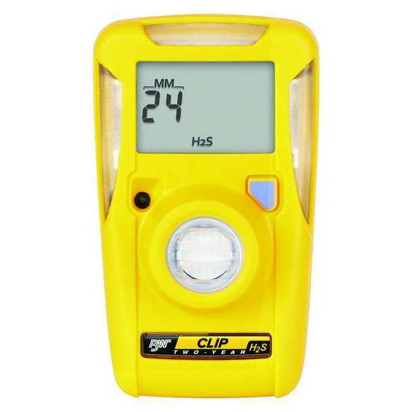 Single-Gas Detector,  Detects Hydrogen Sulfide,  High 15 ppm/Low 10 ppm Alarm Setting,  Lithium Battery