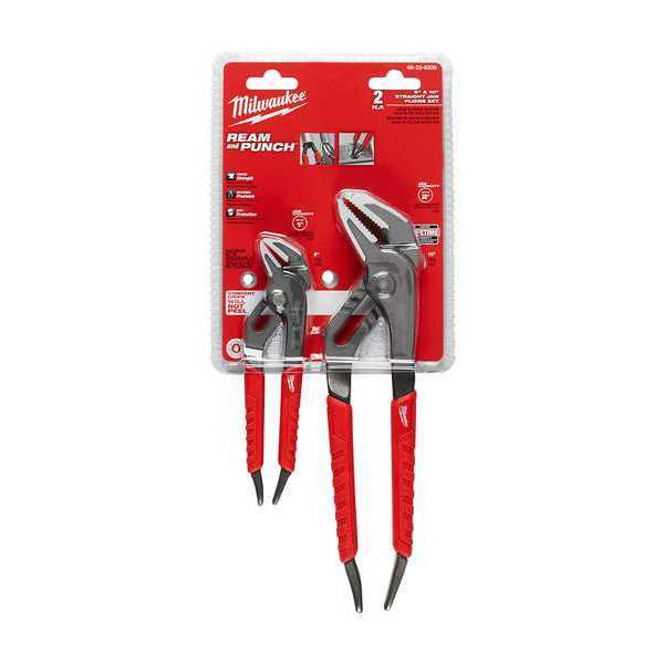 2 Piece Tongue and Groove Plier Set Metal,  Over-Molded Comfort Grips Handle