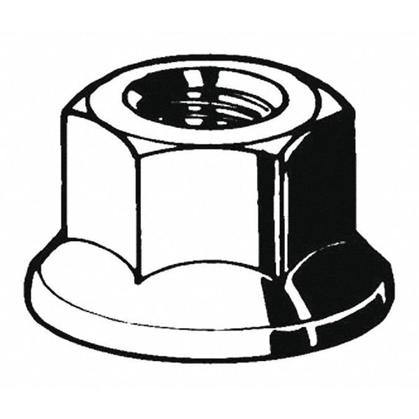 Lock Nut,  M8-1.25,  Steel,  Class 8,  Zinc Plated,  8 mm Ht,  100 PK