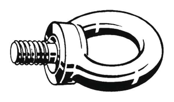 Machinery Eye Bolt With Shoulder,  M16,  27 mm Shank,  35 mm ID,  Steel,  Plain,  10 PK