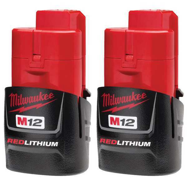 M12 12V REDLITHIUM Compact Battery,  Lithium-Ion,  CP 1.5 Ah,  2-Pack