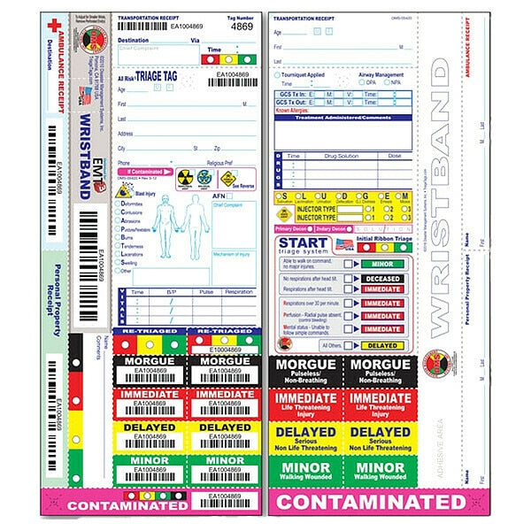 Wristband Triage Tag, PK50