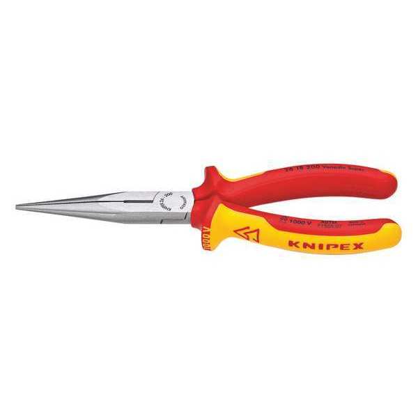 8" Chain Nose Side Cutting Plier,  Insulated