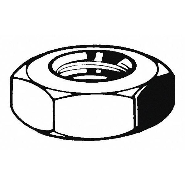 Jam Nut,  1/2"-13,  Steel,  Grade 5,  Zinc Plated,  21/64 in Ht,  25 PK