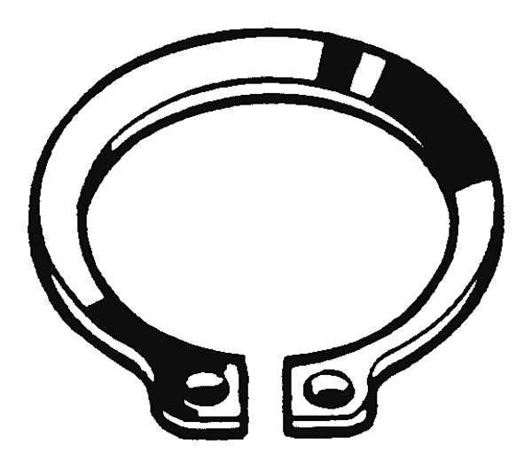 External Retaining Ring for Shaft,  Steel,  Plain Finish,  27 mm Shaft Dia,  50 PK