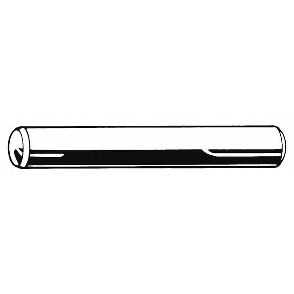 Dowel Pin, Steel, Plain, 3/8in.dia., PK25