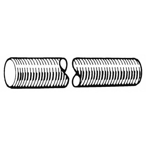 Fully Threaded Rod,  M10-1.5mm,  3 m,  Steel,  Class 4.8,  Zinc Plated Finish