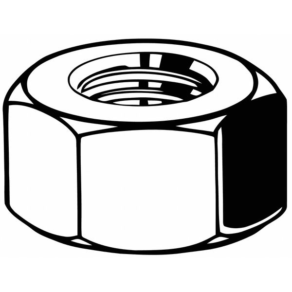 Hex Nut,  M8-1.25,  Steel,  Class 10,  Zinc Yellow,  6.50 mm Ht,  100 PK