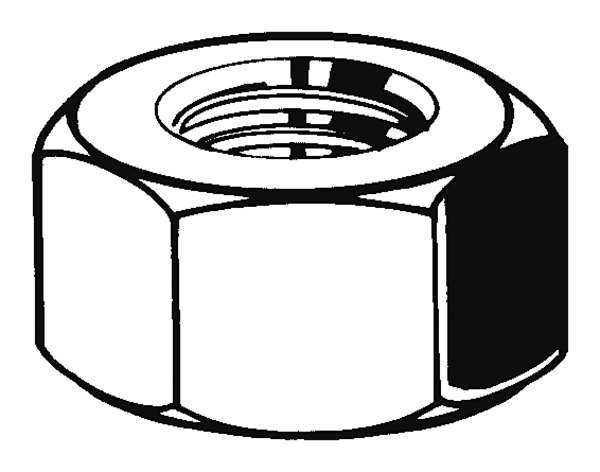 Hex Nut,  3/4"-10,  Steel,  Grade 5,  Black Oxide,  41/64 in Ht,  180 PK