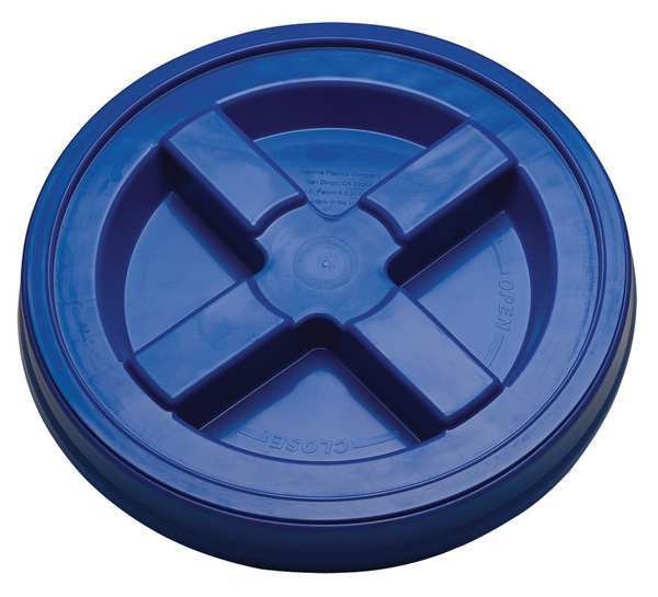 Plastic Pail Lid,  Dia 12-3/8 In,  Blue