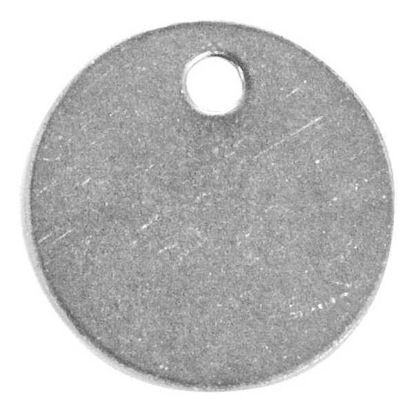 Tag, Al, Silver, 2" H x 2" W, Round, PK100