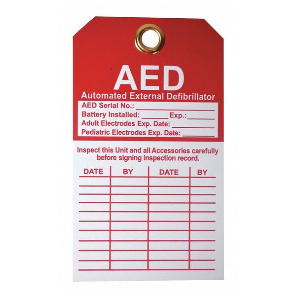 AED Inspection Tag, 5x4