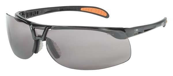 Safety Glasses,  Wraparound Gray Polycarbonate Lens