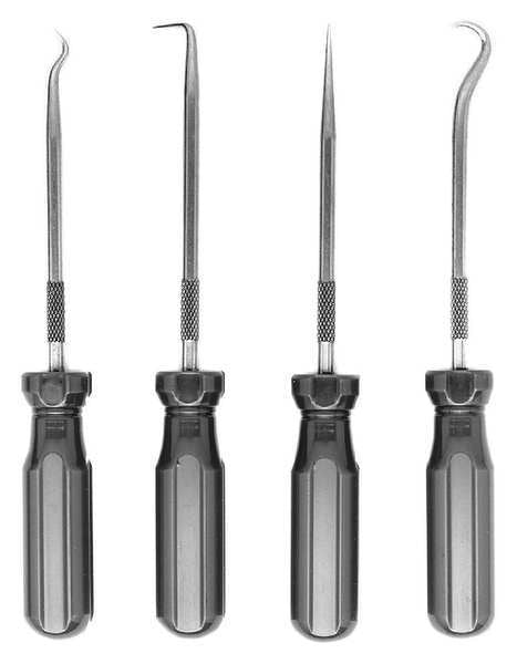 Pick And Hook Set, Steel, 5-1/16in.L, 4 pcs