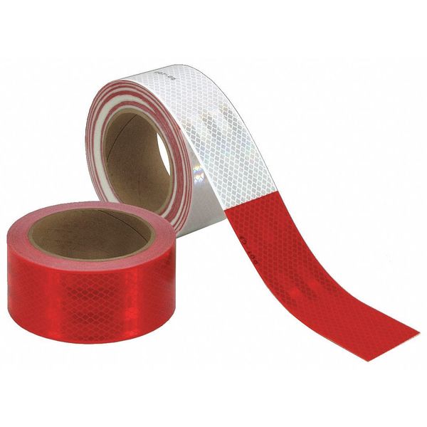 Reflective Tape, Red/White, 1 in. W
