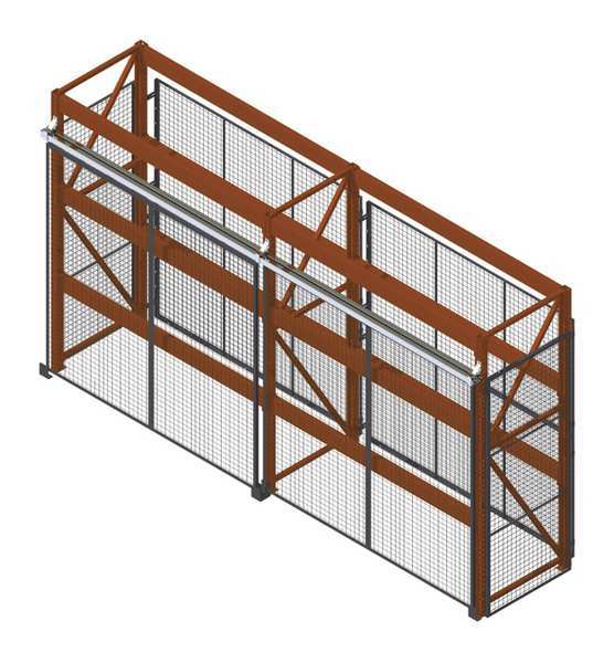 Pallet Rack Encl, 2 Bay, 120inW, 48in BaseD