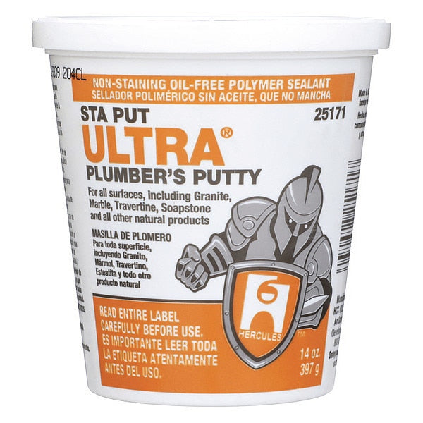 Off-White STA PUT® Non-Staining Plumber's Putty,  14 oz. Bucket