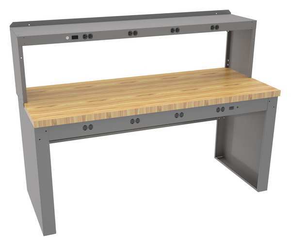 Electronic Work Bench,  Butcher Block,  72" W,  33-3/4" Height,  2000 lb.,  Panel