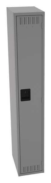 Wardrobe Locker,  12 in W,  18 in D,  72 in H,  (1) Tier,  (1) Wide,  Medium Gray