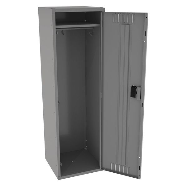 Wardrobe Locker,  18 in W,  18 in D,  60 in H,  (1) Tier,  (1) Wide,  Medium Gray