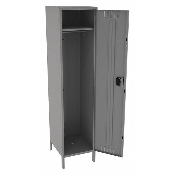 Wardrobe Locker,  18 in W,  21 in D,  78 in H,  (1) Tier,  (1) Wide,  Medium Gray