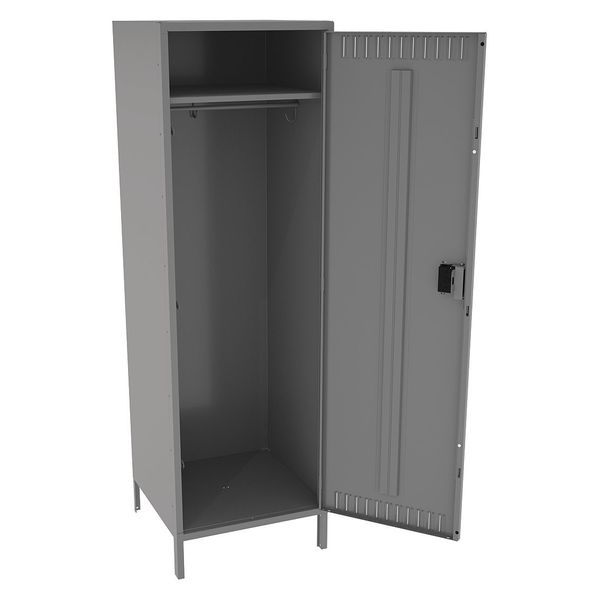 Wardrobe Locker,  24 in W,  24 in D,  78 in H,  (1) Tier,  (1) Wide,  Medium Gray