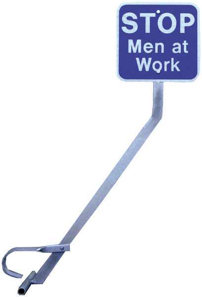 Railroad Stop Sign,  12" W,  12" H,  English,  Aluminum,  Blue,  White