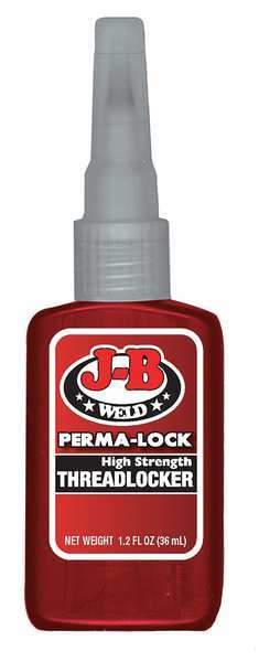 Threadlocker,  J-B WELD Perma-Lock,  Red,  High Strength,  Liquid,  36 mL Bottle